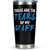 KLUBI Assistant Principal Gifts - These Are The Tears Of My Staff Tumbler Black 20 Ounce Gifts For Boss Manager Gifts for Men Birthday Gift for Boss Travel Coffee Mug Best Boss Day Gifts for Him