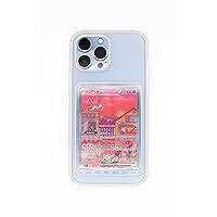 Trading Card Phone Case fits iPhone 13 Pro for Pokemon TCG Sports One Piece Yugioh Phone Display NBA | Toploader and Sleeve (Clear)