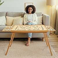 27.6” Tall Wood Puzzle Table- 1500 Pieces Folding Puzzle Board with Drawers & Cover, 34.1” x 26.2” Large Jigsaw Puzzle Board Warm for Adults and Kids