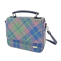 BRAW CLANS TARTANS Harris Tweed Tartan Shoulder Bag - Stylish Square Handbag with Magnetic Clasp - Scottish Heritage Item for Men and Women, Perfect for Christmas & New Year