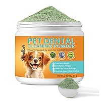 Dog Dental Powder for Teeth Cleaning: Plaque Off Powder Dog Tartar Remover for Teeth - Bad Breath Treatment - 2.82 Oz / 80 g