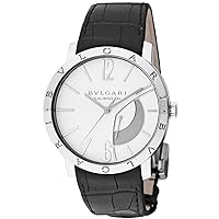 [Bvlgari] BB43WSL Watch Bulgari White Dial Stainless Steel Sapphire Glass Hand Winding 43MM Swiss Watch Men's Black [Parallel Import], Dial color - white, watch