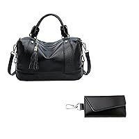 HESHE Genuine Leather Purses and Handbags for Women Tote Top Handle Bags Crossbody Bag Women's Long Wallets Money Clip Card Case Holder