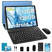 Tablet 10 Inch Android 13 Tablet PC 12GB RAM + 128GB ROM TF 1TB Octa-Core 2.0 GHz, Bluetooth 5.0 | 5G WiFi | 6000mAh | 1280 * 800 | 5MP+8MP, Tablet with Keyboard and Mouse Blue