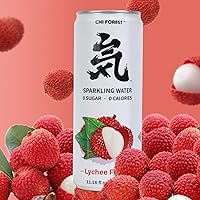 CHI FOREST Lychee Sparkling Water 24 Cans, Flavored Sparkling Water, 0 Sugar and 0 Calorie Bubbly Water, Refreshing Carbonated Water, Perfect for Party, Exercise or Work, 11.16 Fl oz, Pack of 24