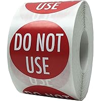 Red with White DO NOT USE Stickers, 1.5 Inches Round, 500 Labels on a Roll