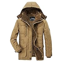 Men's Winter Thicken Coat Warm Parka Jackets Puffer Jacket With Removable Hood Mountain Windbreaker Coats