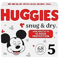 Huggies Size 5 Diapers, Snug & Dry Baby Diapers, Size 5 (27+ lbs), 68 Count