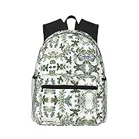 Green Eucalyptus Leaves School Backpack For, Unisex Large Bookbag Schoolbag Casual Daypack For
