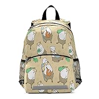ZOEO Preschool Backpacks, Guinea Pig Cook Kids' Bookbags Elementary Kindergarten Daypack, Chest Strap for Boys Girls