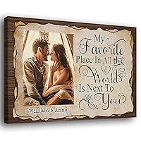 HAQCO My Favorite Thing Is Staying Next To You - Upload Image, Gift For Couples, Husband Wife - Personalized Horizontal Poster