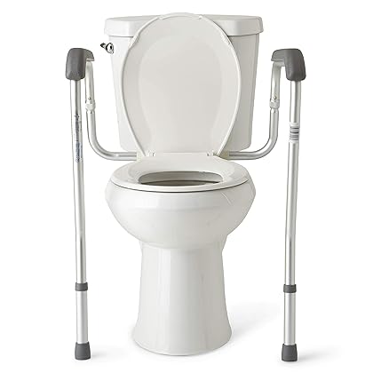 Medline Toilet Safety Rails, Safety Frame for Toilet with Easy Installation, Height Adjustable Legs, Bathroom Safety