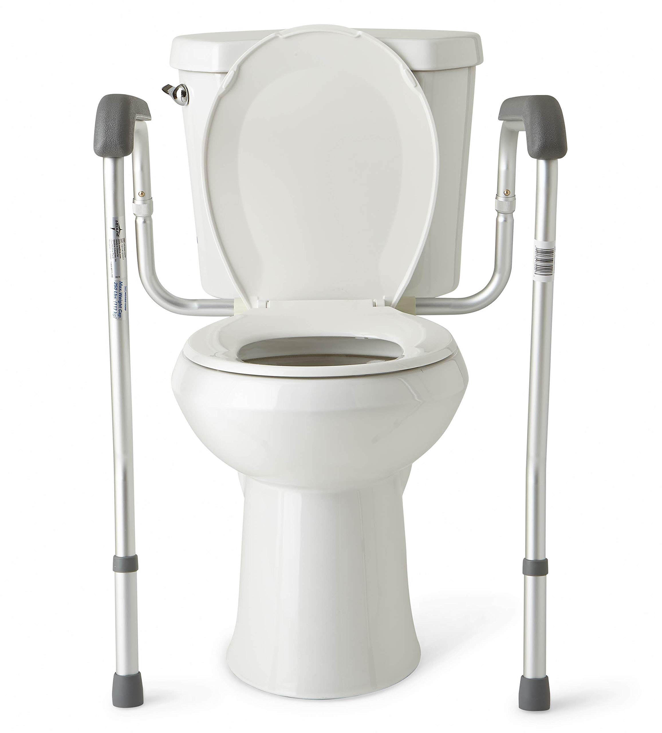 Medline Toilet Safety Rails, Safety Frame for Toilet with Easy Installation, Height Adjustable Legs, Bathroom Safety