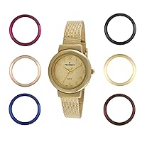 Peugeot Women's Mesh Bracelet Watch Gift Set with 7 Interchangeable Bezels