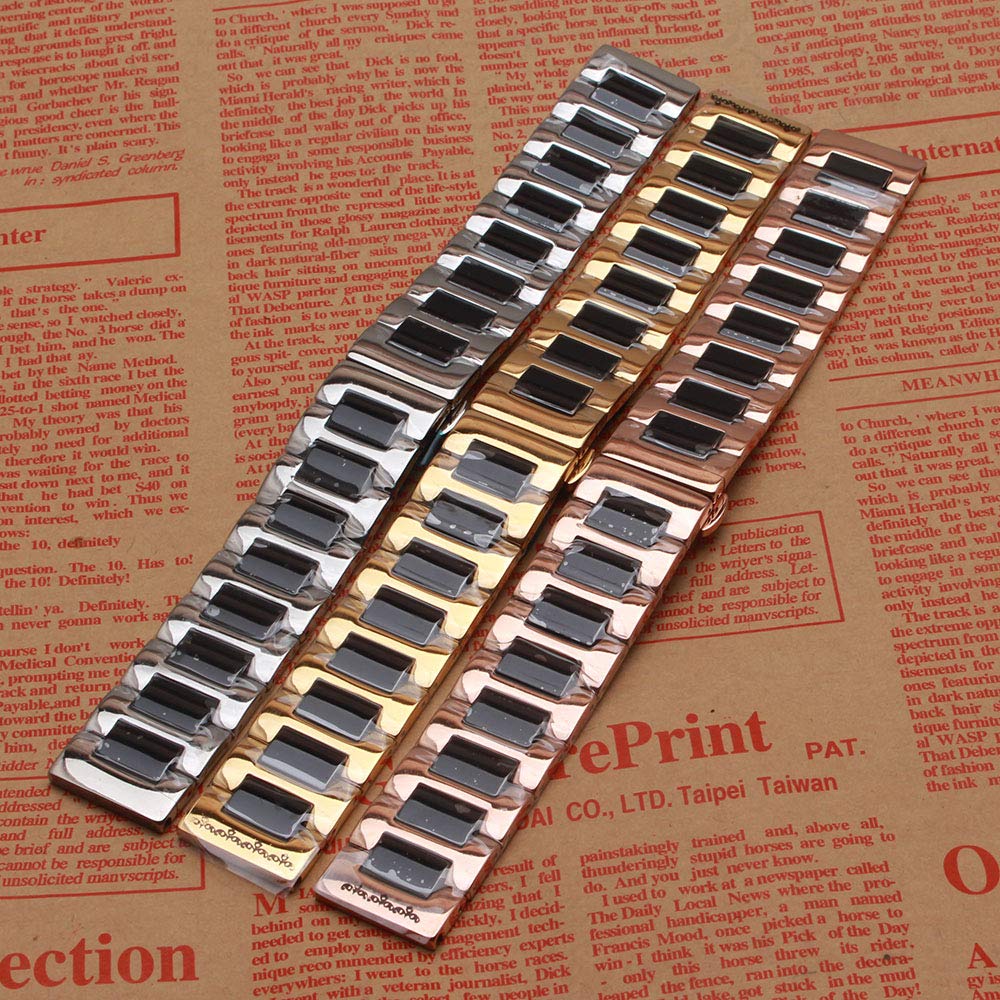 Watchbands Straps 304l Stainless Steel wrap Ceramic Polished 14mm 16mm 18mm 20mm 22mm Watch Accessories fit Smart Watch Gear S3