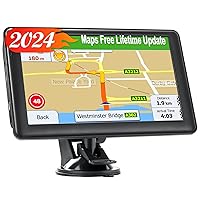 GPS Navigator for Car Truck, GPS Commercial Drivers 2024 Trucker GPS for Semi Truck with 7 in GPS Navigation Systems(Map Free Lifetime Updates), Voice Assist, Speed Limit Warnings