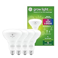 Grow LED Light Bulb for Plants Seeds and Greens with Balanced Light Spectrum, BR30 Floodlight (4 Pack)