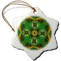 3dRose Green Blowout Cross Flower Mandala - Ornaments (orn-42203-1)