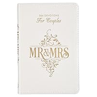 Mr. and Mrs. 366 Devotions for Couples - White Faux Leather Devotional Gift Book for Bride and Groom, Engaged