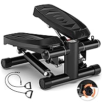 Steppers for Exercise at Home, Adjustable Pedal Height Stair Steppers with Resistance Bands for Home Fitness, Mini Steppers with Max 330LBS Loading Bearing Portable Home Exercise Equipment