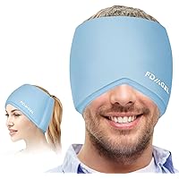 Ice Head Hat, Ice Pack Cap, Ice Head Wrap, Cold & Hot Penetration, Comfortable &Strechable (Ice Blue)