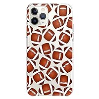 TPU Case Compatible with iPhone 15 14 13 12 11 Pro Max Plus Mini Xs Xr X 8+ 7 6 5 SE Football Pattern Print Design Cute Clear Manly Slim fit Flexible Silicone American Sport Championship Teen