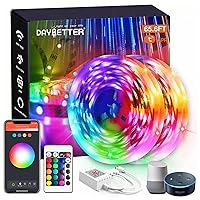 65.6ft WiFi Smart Led Lights Strip with Tuya App Control for Bedroom Decoration Work with Alexa and Google Assistant(2 Rolls of 32.8ft)