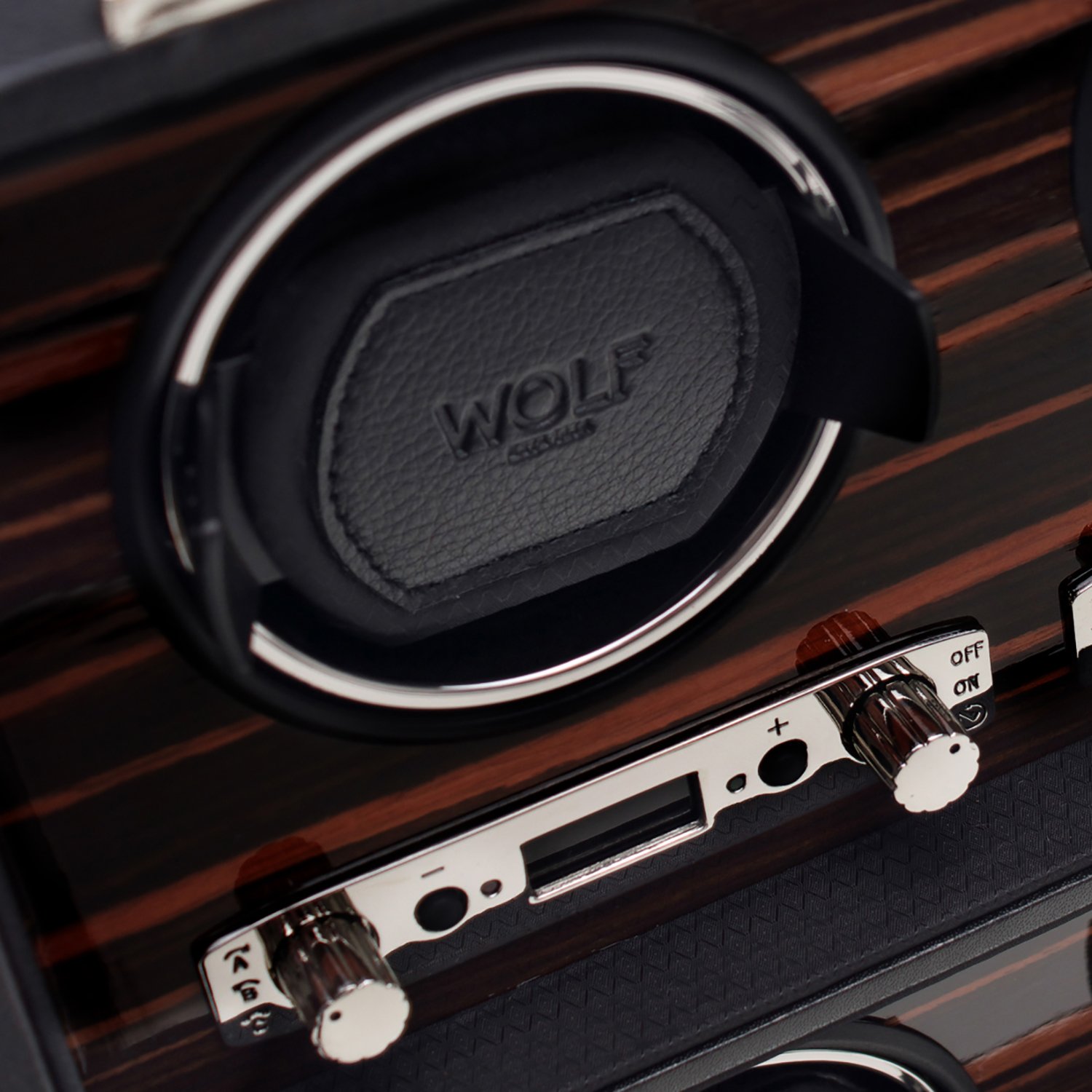 Wolf Designs 459356 Roadster 2.7 Eight Module Cover Ebony Watch Winder