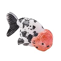 Ranchu Goldfish Figure - [Lunar New Year Edition] - Handmade - Collectible - Festive Décor - Auspicious Accessory (2 CM, High Grade, Black & White Pattern)