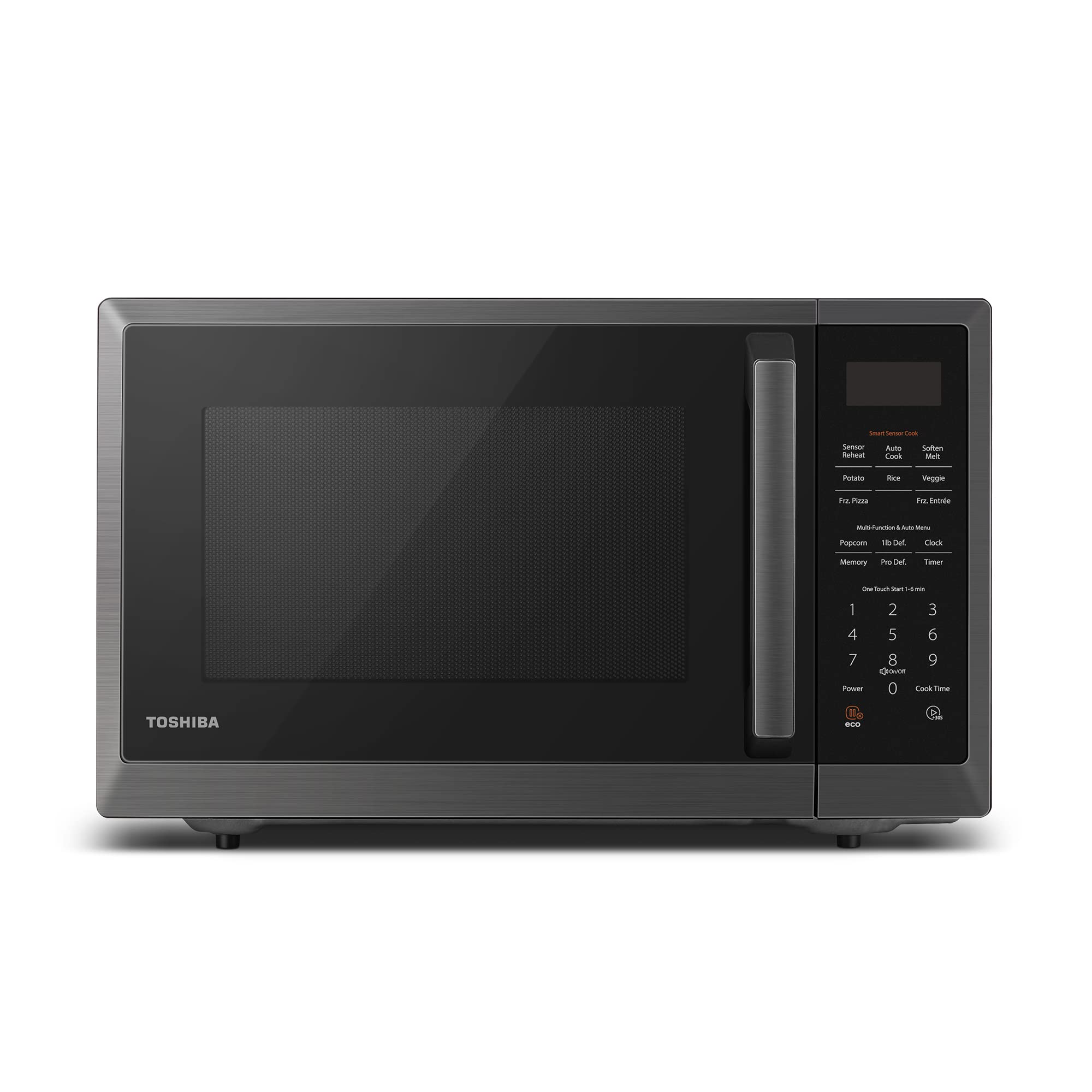 TOSHIBA ML2-EM12EA(BS) Countertop Microwave Oven With Stylish Design As Kitchen Essentials, Smart Sensor, ECO Mode & Mute Function, 1.2 Cu Ft With 12.4