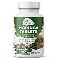 Grenera Moringa Tablets 240 nos, Uncoated Malunggay Herbal Supplement, No Chemical Coating, Green Superfood, Lab Tested for Purity