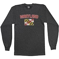 Threadrock Men's Maryland Flag Long Sleeve T-Shirt