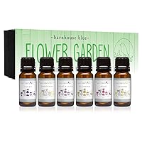Premium Grade Fragrance Oils - Flower Garden - Gift Set - 6/10ml Bottles - Violet, Rose, Plumeria, Gardenia, Jasmine, Lilac & Lillies