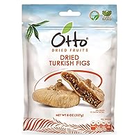 Otto Dried Turkish Figs, Non-GMO Snack, Naturally Vegan Snack with No Added Sugar, Fat Free & Unsulfured, 8 OZ with Resealable Bag