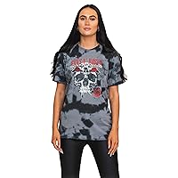 Guns N' Roses Unisex T-Shirt: Flower Skull (Dip-Dye) (Small) - X-Large - Grey - Unisex
