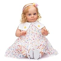 TERABITHIA 24 Inches Rooted Blond Hair Real Baby Size Silicone Vinyl Lifelike Reborn Baby Girl Doll Realistic Newborn Toddler Dolls with Soft Weighted Body