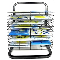 ODOXIA Art Drying Rack for Classroom, Functional & Mobile Paint Drying Rack, 19 Removable Shelves, Canvas Rack Art Storage, Painting Drying Rack  with Wheels