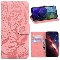 XYX Wallet Case for Samsung A32 5G, Folio Cover Stand Credit Card Slots Magnetic Closure Tiger Pattern Flip Shockproof Case for Galaxy A32 5G, Pink