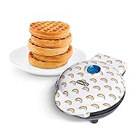 DASH DMW100RP Mini Maker for Individual Waffles, Hash Browns, Keto Chaffles with Easy to Clean, Non-Stick Surfaces, 4 Inch, White Rainbow