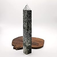 1933g Natural Aquatic Agate Crsytal Obelisk/Quartz Crystal Wand Tower Point Healing