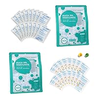 Silica Gel Desiccant Pack Set, 2g Color Indicator and Pure White Desiccant Packs for Humidity Moisture Control, Food Grade Silica Gel Packets Moisture Absorbers for Storage