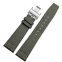for Longines Pioneer Sports Series watchband L3.810/L3.820 Sport Canvas Strap 20mm 21mm 22mm for Men Leather Bottom Accessories (Color : Army Green Folding, Size : 20mm)