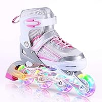 Kuxuan Skates Inline Skates Adjustable for Kids,Girls Skates with All Wheels Light up,Fun Illuminating for Girls and Ladies