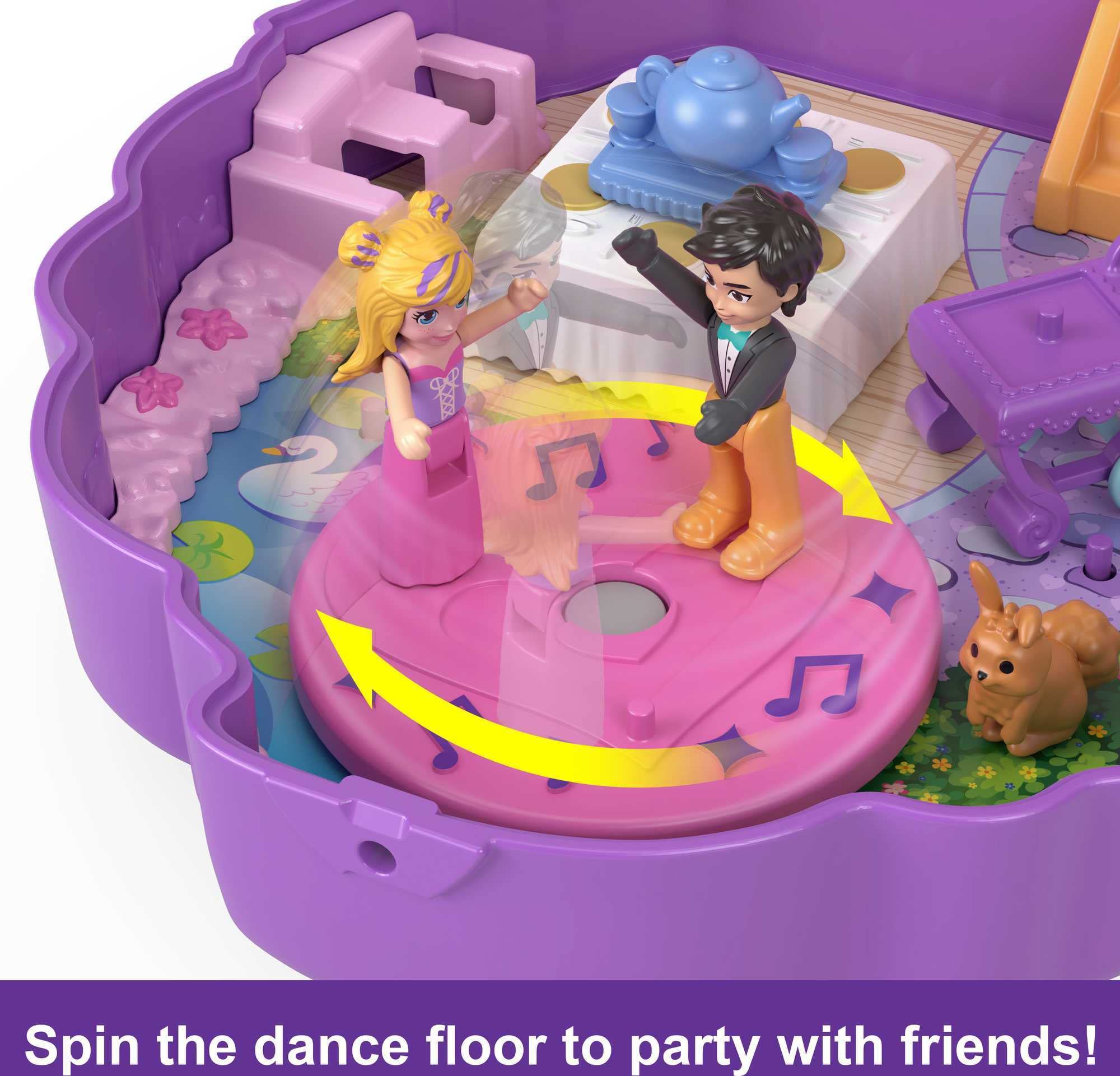 Polly Pocket Compact Playset, Something Sweet Cupcake with 2 Micro Dolls & Accessories, Travel Toys with Surprises