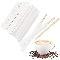 Perfect Stix 5.5 Inch 1000CT Paper Wrapped Coffee Stirrers, Individually Wrapped Coffee Stirrers, Wrapped Stir Sticks Disposable Wood Coffee Sticks