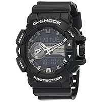 Casio G-Shock Analog-Digital Resin Band Watch for Men, Black/Silver, Strap