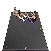 Gxmmat Large Exercise Mat 8'x7''x7mm, Thick Workout Mats for Home Gym Flooring, Extra Wide Non-Slip Durable Cardio Mat, High Density, Shoe Friendly, Perfect for Plyo, MMA, Jump Rope, Stretch, Fitness
