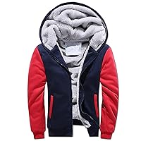 Hoodies For Men,Heavyweight Fleece Sweatshirt - Full Zip Up Thick Sherpa Lined