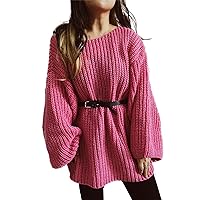 Summer Dresses for Women 2023 Ladies Round Neck Long Sleeve Dress Solid Color Bottoming Knit Fashion Dress