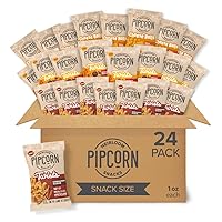 Heirloom Puffed Snacks Variety Pack by Pipcorn - 1oz 24pk - with Cheddar Cheese Balls, Honey BBQ Twists and Cinnamon Sugar Twists, Healthy Snacks, Gluten Free Snacks, Snack Variety Packs, Heirloom Corn